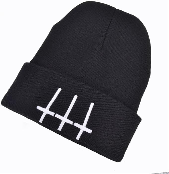 agleroc 女式保暖休闲毛线帽条纹针织女帽秋冬绒帽针织毛线帽